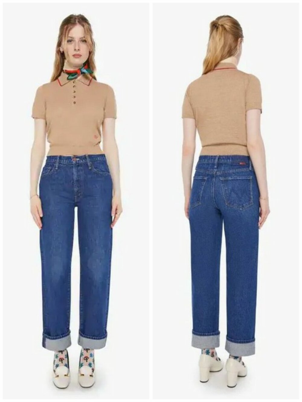 💕MOTHER💕 Chloe Fineman x The Glider Hover Cuff Jeans - Cabin Fever 30 NWT